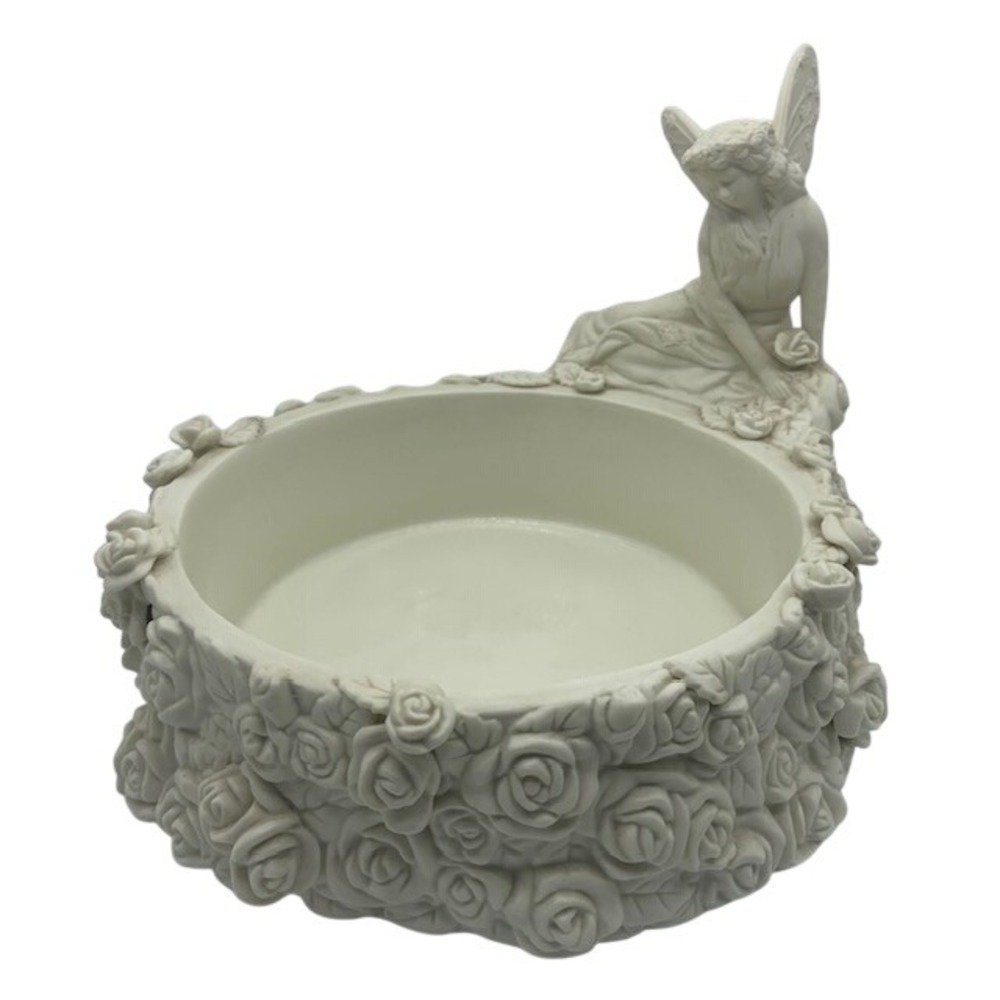 Vintage PartyLite Ariana's Garden Fairy Porcelain Candle Holder Set Bisque - Picture 12 of 16